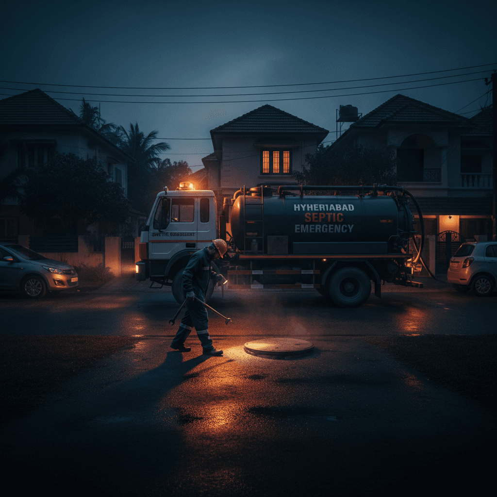 Emergency septic tank service